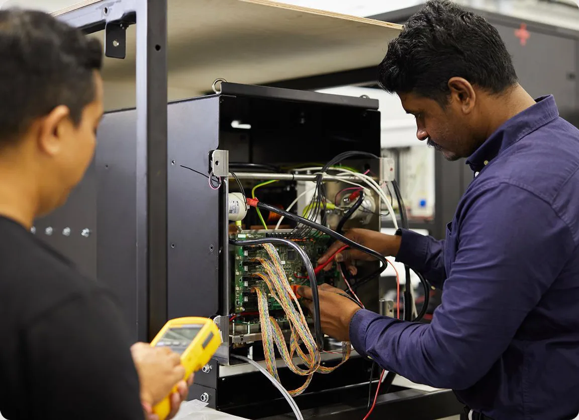 Engineer working on Amperesand hardware